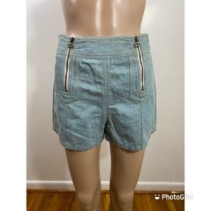 Sea New York denim shorts with two zippers in front